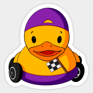 Car Racing Rubber Duck Sticker